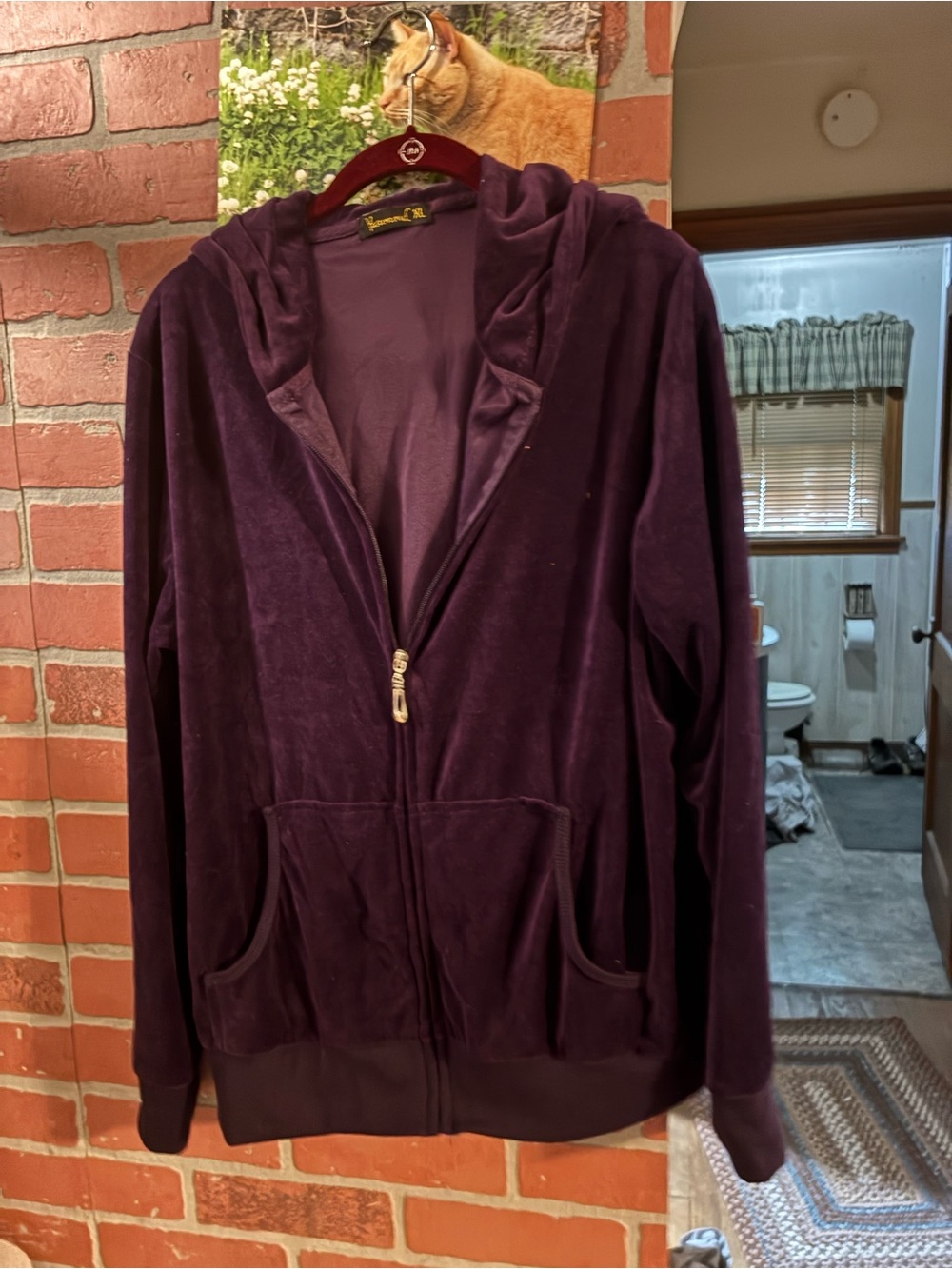Plum Velour Hooded Bomber Jacket - Juicy Couture